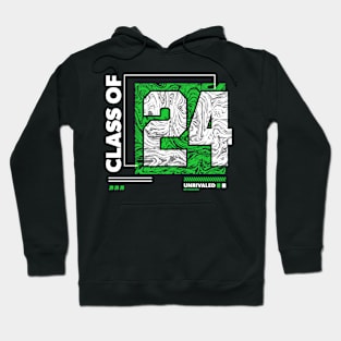 Class of 2024 Urban Streetwear // Graduation Class of '24 Green Hoodie